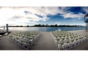 The backdrop of the ceremony at the UBC Boathouse in Richmond